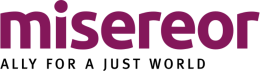 Misereor logo with text "ally for a just world" under Misereor