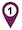Purple Pin with a 1 in the middle